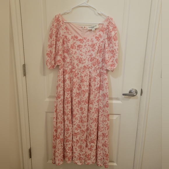 JessaKae Blush Floral Midi Dress - Picture 1 of 3